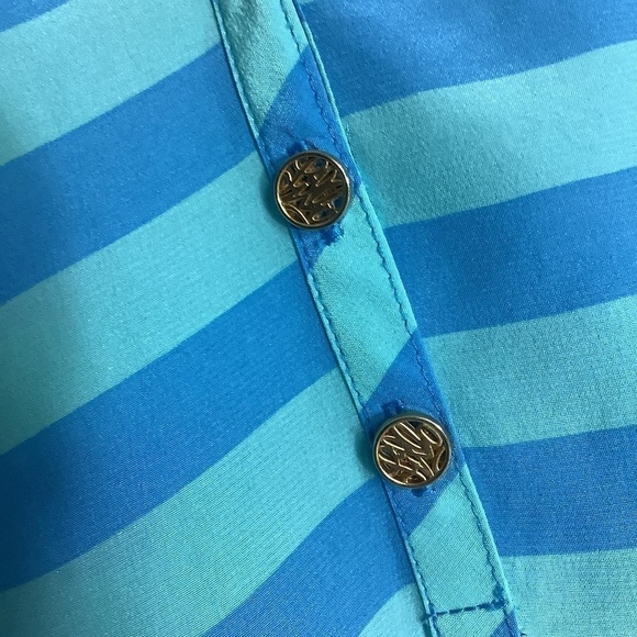 Lilly Pulitzer Silk Green‎ Elsa Striped Blouse XS - Picture 4 of 11